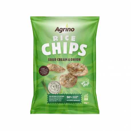 Agrino τσιπς ρυζιού sour cream & onion (60g)