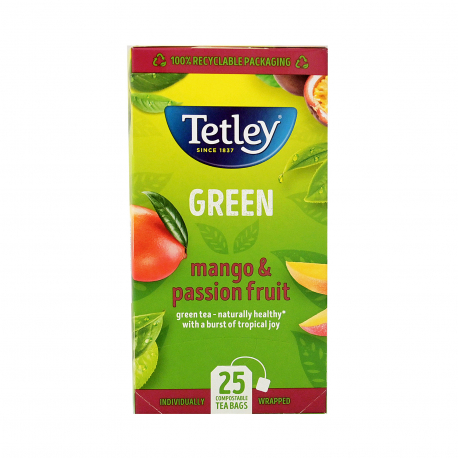 TETLEY ΤΣΑΙ ΠΡΑΣΙΝΟ MANGO & PASSION FRUIT (25φακ)