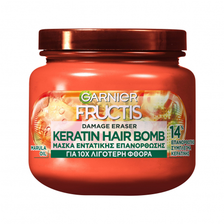Fructis μάσκα μαλλιών keratin hair bomb damage eraser (320ml)