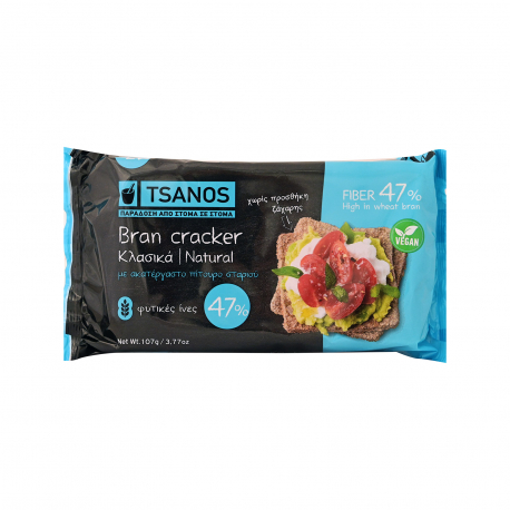 Tsanos κράκερ bran crackers κλασικά - vegan (107g)