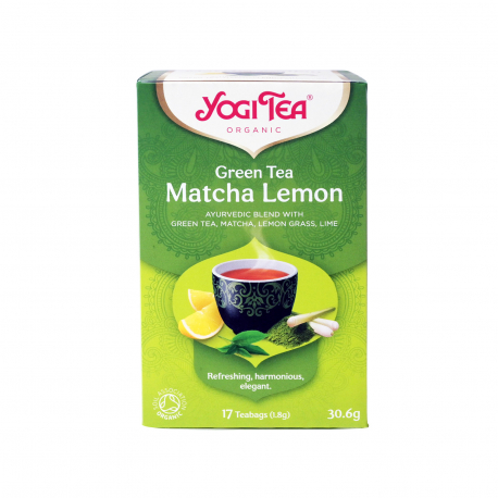 Yogi tea αφέψημα πράσινου τσαγιού matcha lemon green tea - βιολογικό, vegan, προϊόντα που μας ξεχωρίζουν (17φακ.)