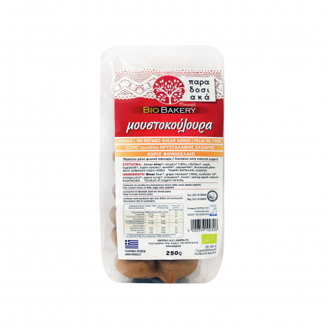 Οικοπάλ μουστοκούλουρα χωρίς βούτυρο, αυγά, γάλα - βιολογικό, vegan (250g)