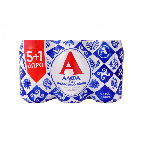 ΑΛΦΑ ΜΠΙΡΑ ΜΕ ΘΑΛΑΣΣΙΝΟ ΑΛΑΤΙ (330ml) (5+1)