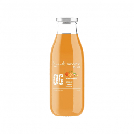 SIMPLY SMOOTHIE HELLAS smoothie 06 ΠΟΡΤΟΚΑΛΙ, ΚΑΡΟΤΟ, ΤΖΙΝΤΖΕΡ (250ml)