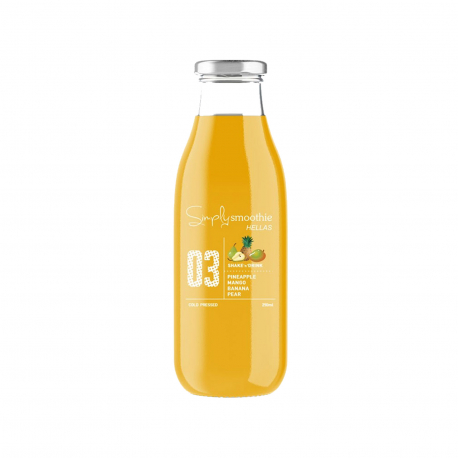 SIMPLY SMOOTHIE HELLAS smoothie 03 ΑΝΑΝΑΣ, ΜΑΝΓΚΟ, ΜΠΑΝΑΝΑ, ΑΧΛΑΔΙ (250ml)