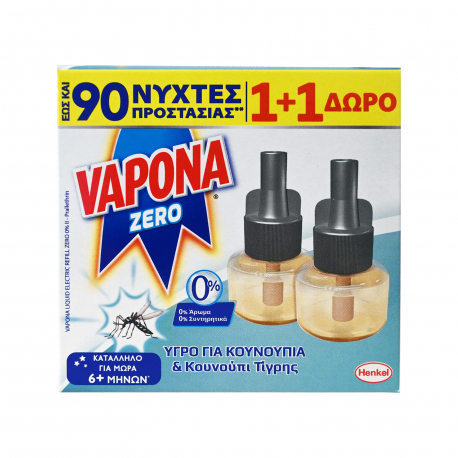 Vapona υγρό εντομοαπωθητικό zero 45 νύχτες (18ml) (1+1)