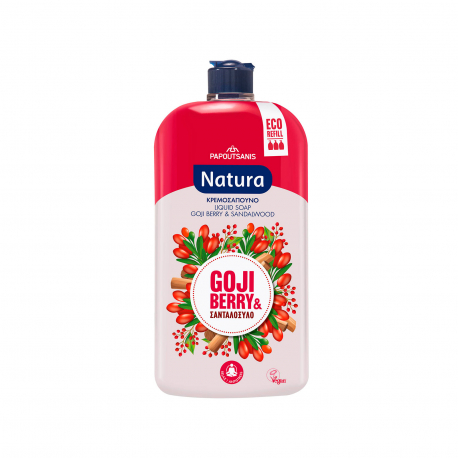 Papoutsanis υγρό κρεμοσάπουνο natura goji berry & σανδαλόξυδο (900ml)