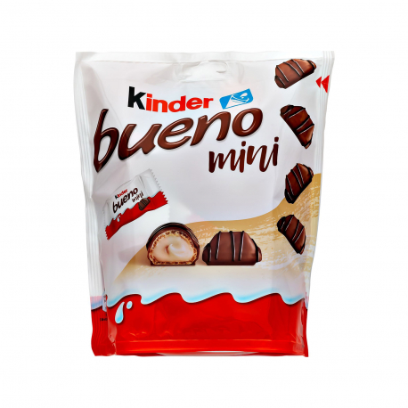 Kinder γκοφρετάκια παιδικά mini bueno με επικάλυψη σοκολάτας & γέμιση γάλα και φουντούκια (108g)