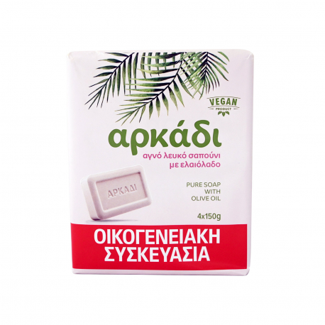 Αρκάδι σαπούνι λευκό με ελαιόλαδο (4x150g)