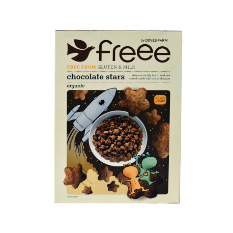 Doves farm δημητριακά freee chocolate stars, χωρίς γάλα - βιολογικό, χωρίς γλουτένη, προϊόντα που μας ξεχωρίζουν (300g)