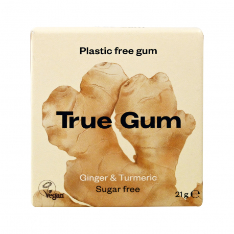 True gum τσίχλες ginger & turmeric - χωρίς ζάχαρη, vegan (21g)