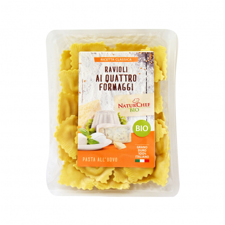 Naturchef πάστα ζυμαρικών φρέσκια ψυγείου ravioli quattro formaggi - βιολογικό (250g)