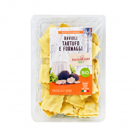 Naturchef πάστα ζυμαρικών φρέσκια ψυγείου ravioli tartufo e formaggi - βιολογικό (250g)