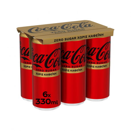 Coca cola αναψυκτικό zero χωρίς καφεΐνη (6x330ml)