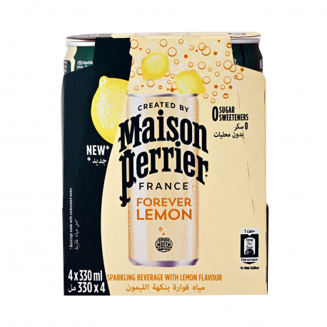 MAISON PERRIER ΦΥΣΙΚΟ ΜΕΤΑΛΛΙΚΟ ΝΕΡΟ ΑΝΘΡΑΚΟΥΧΟ LEMON - Χωρίς ζάχαρη (4x330ml)