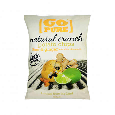 GO PURE ΤΣΙΠΣ ΠΑΤΑΤΑΚΙΑ NATURAL CRUNCH LIME & GINGER - Βιολογικό (125g)