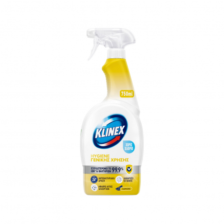Klinex υγρό καθαριστικό & απολυμαντικό γενικής χρήσης 4 in 1 λεμόνι (750ml)