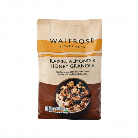 Waitrose δημητριακά granola raisin, almond & honey - νέο προιόν (1kg)