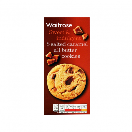 Waitrose μπισκότα cookies salted caramel - νέο προιόν, vegetarian (200g)