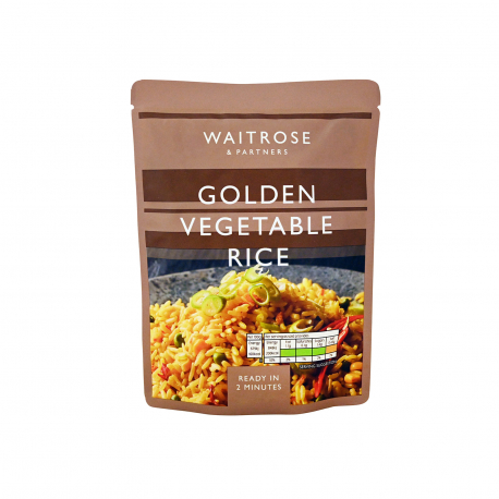 Waitrose ρύζι μακρύκοκκο έτοιμο σε 2 λεπτά golden vegetable - νέο προιόν, vegetarian, vegan (250g)