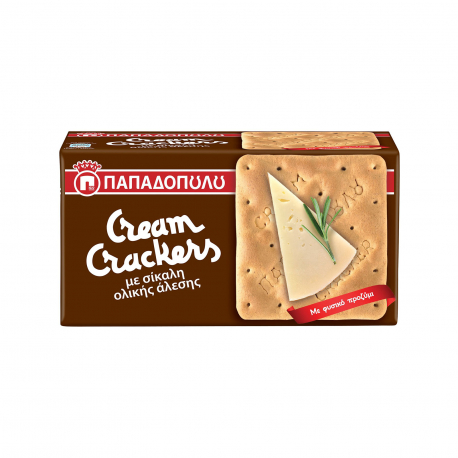 Παπαδοπούλου κράκερ cream crackers με σίκαλη ολικής άλεσης - vegan (175g)