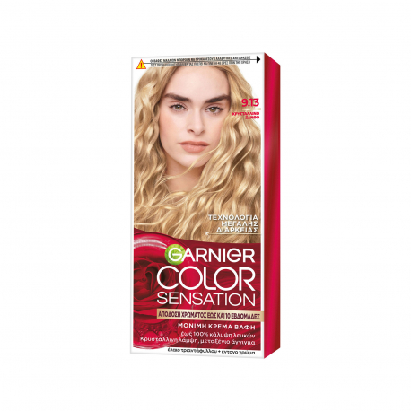 Garnier βαφή μαλλιών color sensation κρυστάλλινο ξανθό Nο. 9.13 (110ml)