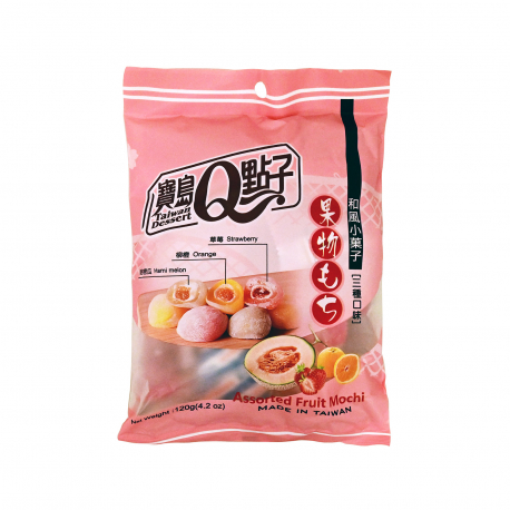 Q TAIWAN DESSERT ΕΠΙΔΟΡΠΙΟ ΡΥΖΙΟΥ ASSORTED FRUIT MOCHI - Νέο προιόν (120g)