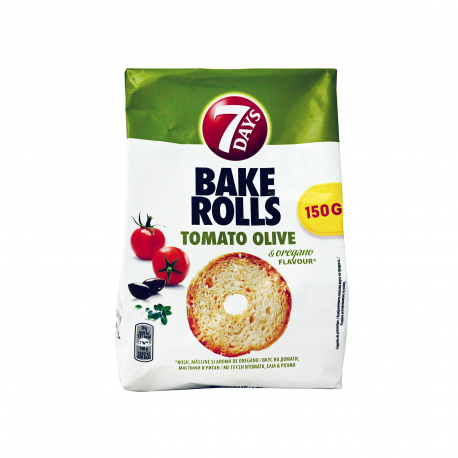 7days αρτοσκεύασμα bake rolls tomato olive & oregano (150g)