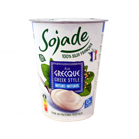 Sojade επιδόρπιο σόγιας ψυγείου so soya greek style φυσικό, στραγγιστό - βιολογικό, χωρίς γλουτένη, χωρίς λακτόζη, vegan (400g)
