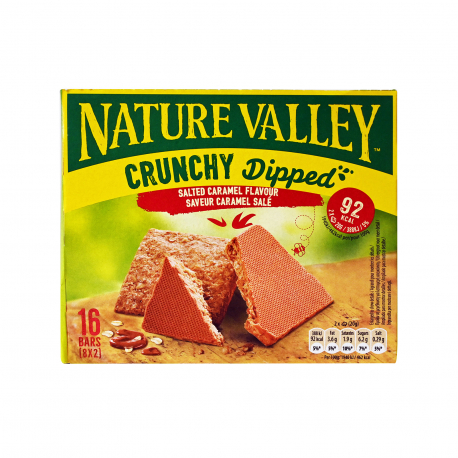 Nature valley μπάρα δημητριακών crunchy dipped salted caramel - νέο προιόν, vegetarian (8x20g)