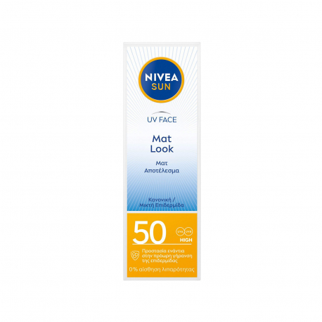 Nivea αντηλιακή κρέμα προσώπου uv mat look high, spf50 (50ml)