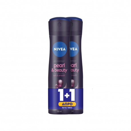 Nivea αποσμητικό σώματος pearl & beauty (150ml) (1+1)