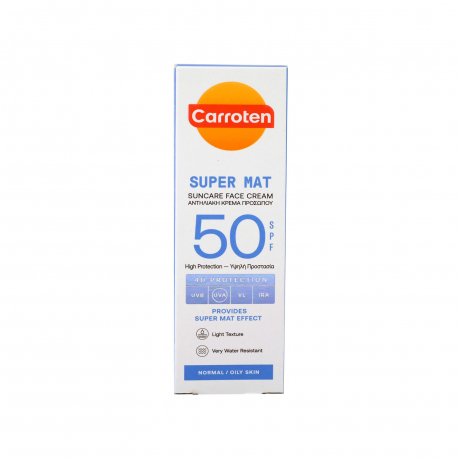 Carroten αντηλιακή κρέμα προσώπου super mat high spf50 (50ml)