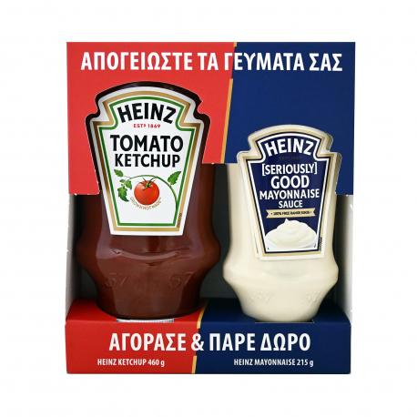 Heinz κέτσαπ (460g) (+δώρο μαγιονέζα 215g)