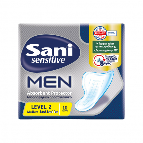 SANI ΑΠΟΡΡΟΦΗΤΙΚΟ ΠΡΟΣΤΑΤΕΥΤΙΚΟ MEN SENSITIVE MEDIUM - LEVEL 2 (10τεμ)