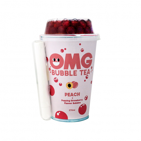 OMG ΤΣΑΙ BUBBLE TEA PEACH/ STRAWBERRY - Νέο προιόν (270ml)