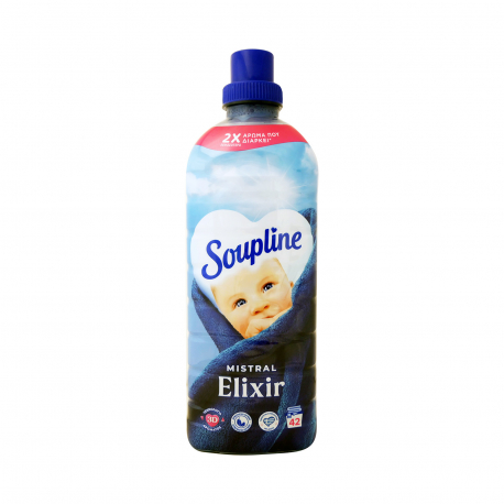 Soupline μαλακτικό ρούχων συμπυκνωμένο elixir mistral - νέο προιόν 924ml (42μεζ.)