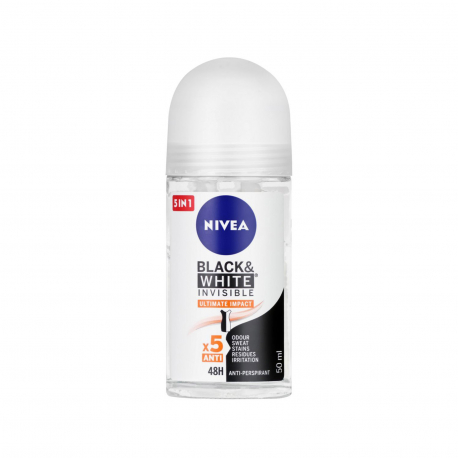 Nivea αποσμητικό roll on black & white invisible (50ml)