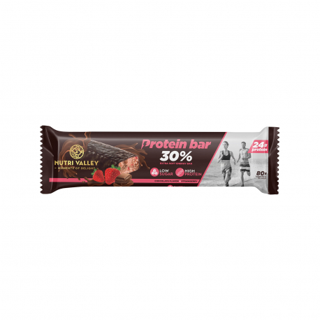 Nutri valley μπάρα πρωτεΐνης protein strawberry - νέο προιόν (80g)